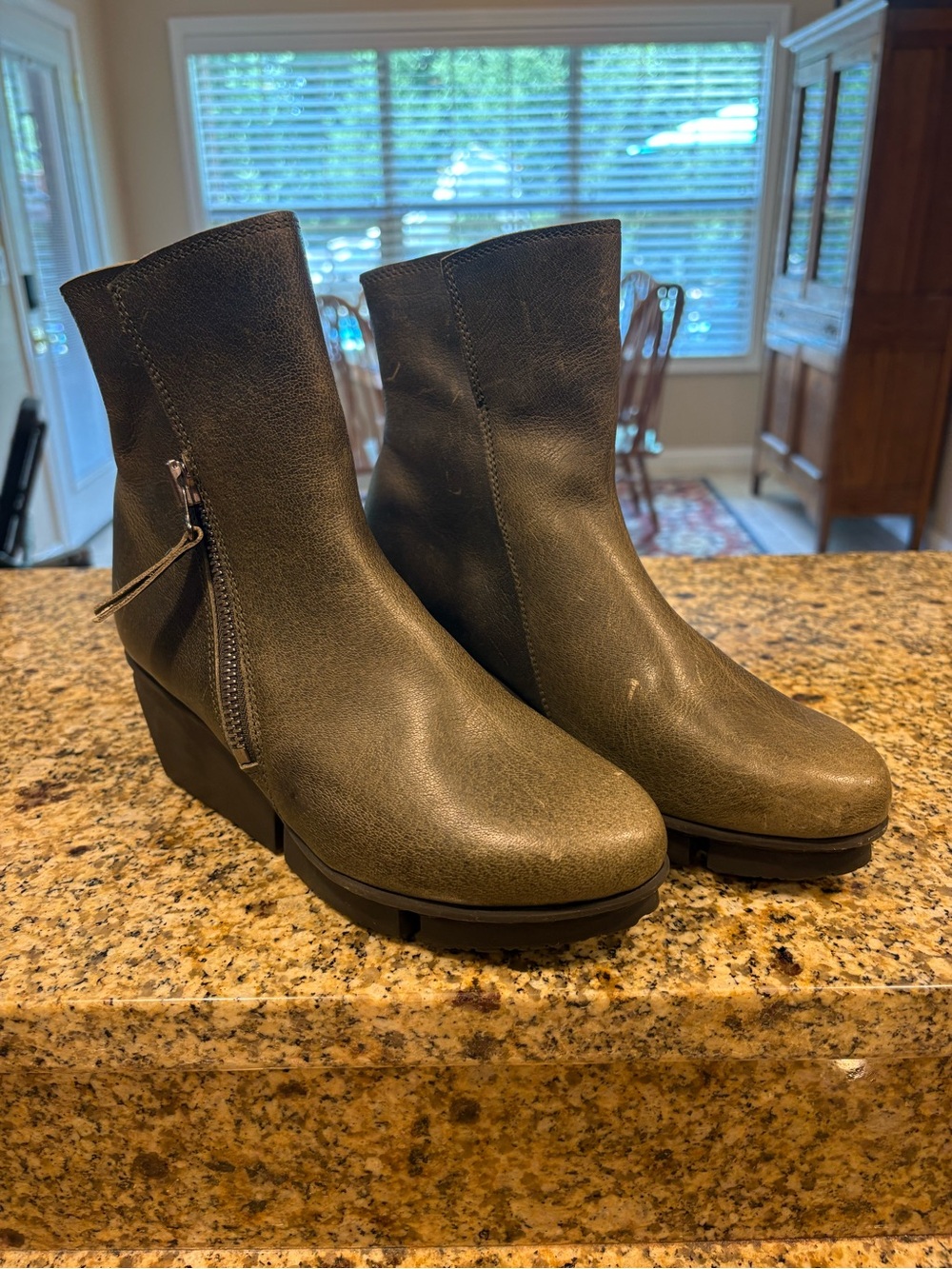 TRIPPEN Blaze f Side-Zip Custom Wedge Platform Leather Ankle Boots 37 US 6.5